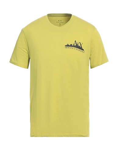 ARMANI EXCHANGE T-shirt Lime green 95% Cotton, 5% Elastane