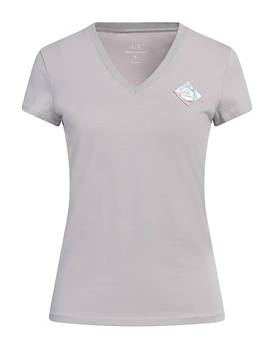 ARMANI EXCHANGE Basic T-Shirt Light grey 95% Cotton, 5% Elastane