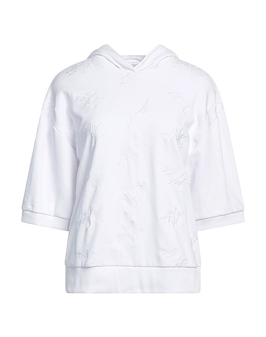 ARMANI EXCHANGE Hooded track jacket  White 72% Cotton, 16% Polyester, 12% Elastomultiester