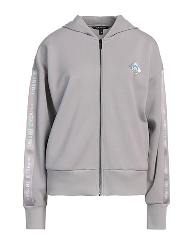 ARMANI EXCHANGE Hooded track jacket  Light grey 48% Polyester, 48% Modal, 4% Elastane