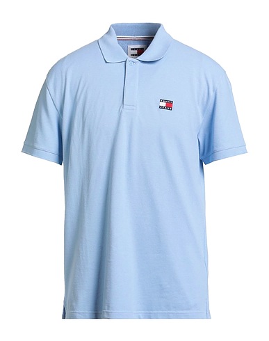 TOMMY JEANS Polo Celeste 100% Cotone