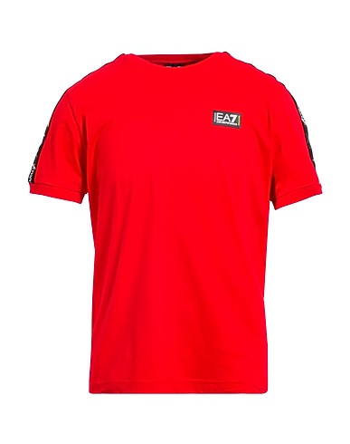 EA7 T-shirt Red 100% Cotton, Polyamide, Polyester, Elastane