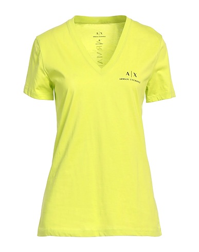 ARMANI EXCHANGE Basic T-Shirt Lime green 100% Cotton