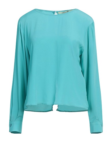 ANGELA DAVIS Top Turquoise 65% Acetate, 35% Silk
