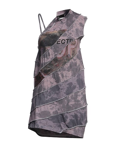 P.A.M. PERKS AND MINI Short dress Grey 100% Organic cotton