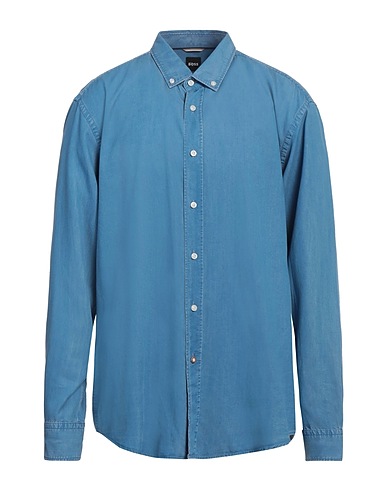 BOSS Denim shirt Blue 62% Lyocell, 38% Polyamide