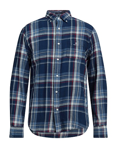 GANT Checked shirt Blue 100% Cotton