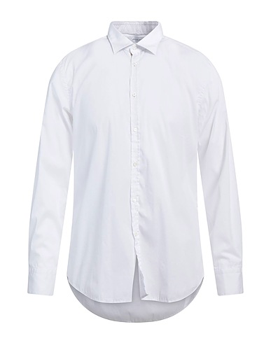 AGLINI Solid color shirt White 72% Cotton, 25% Polyamide, 3% Elastane