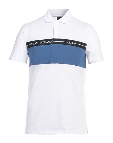 ARMANI EXCHANGE Polo Bianco 95% Cotone, 5% Elastan