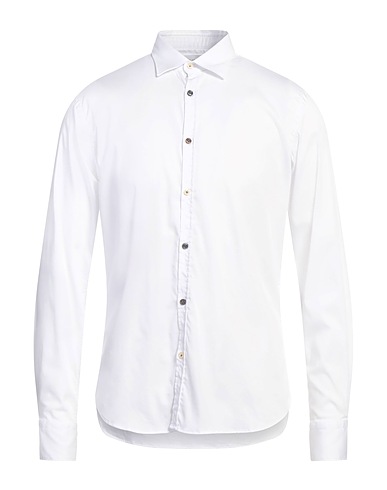 AGLINI Solid colour shirt White 67% Cotton, 29% Polyamide, 4% Elastane