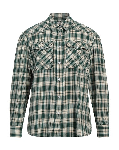 WOOLRICH Checked shirt Dark green 100% Cotton