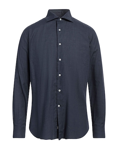ALESSANDRO GHERARDI Patterned shirt Navy blue 100% Cotton