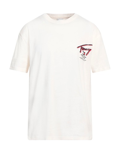 TOMMY JEANS T-shirt Blanc cassé 100% Coton