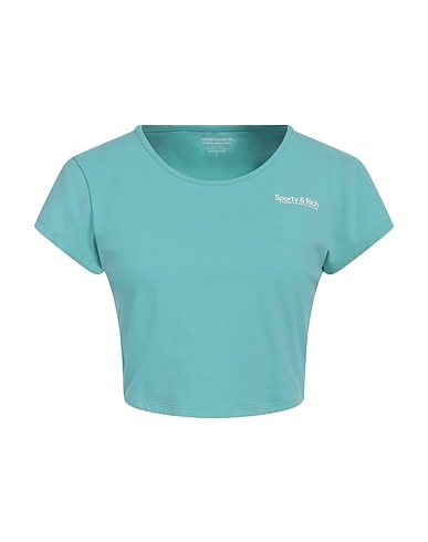 SPORTY & RICH Haut court Turquoise 82% Nylon, 18% Élasthanne