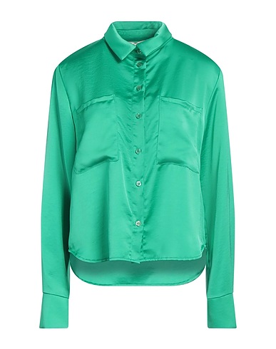 HAVEONE Solid color shirts & blouses Green 100% Polyester