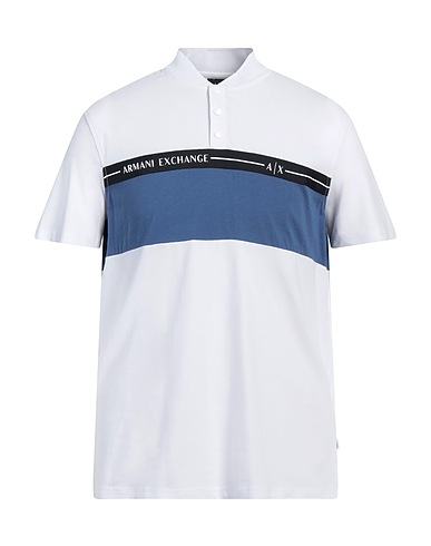 ARMANI EXCHANGE Polo shirt White 95% Cotton, 5% Elastane