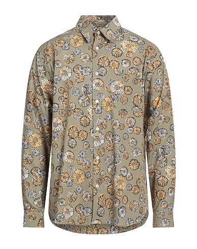 MAISON KITSUNÉ Patterned shirt Sage green 100% Cotton
