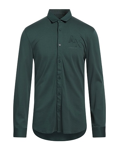 ARMANI EXCHANGE Solid colour shirt Dark green 60% Cotton, 40% Modal