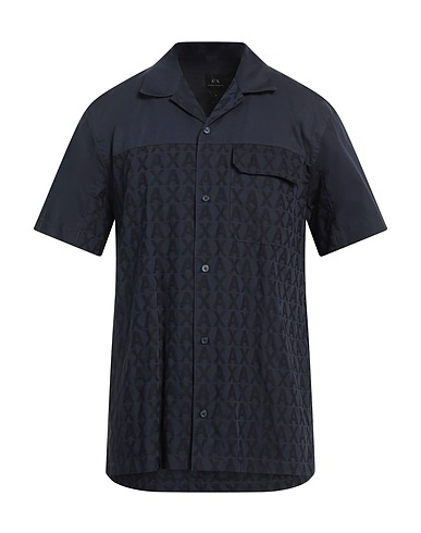 ARMANI EXCHANGE Patterned shirt Navy blue 100% Cotton