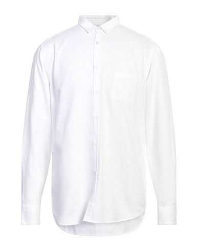 AGLINI Solid colour shirt White 100% Cotton