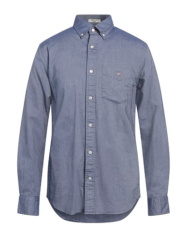GANT Camicia tinta unita Blu 100% Cotone