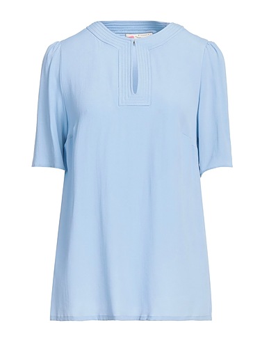 MAISON COMMON Top Blu chiaro 62% Acetato, 38% Seta