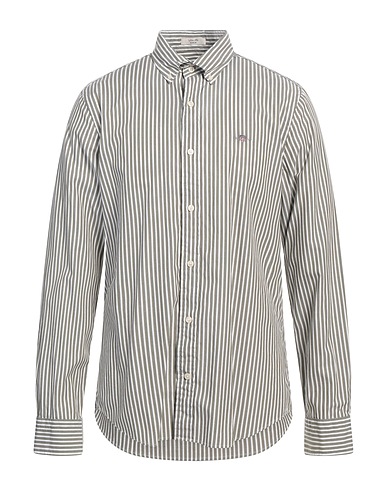 GANT Striped shirt Military green 100% Cotton