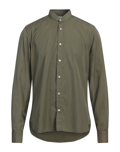 BOGLIOLI Camicia tinta unita Verde militare 100% Cotone