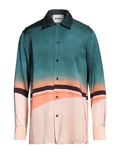JIL SANDER 柄入りシャツ ディープティール レーヨン 100%