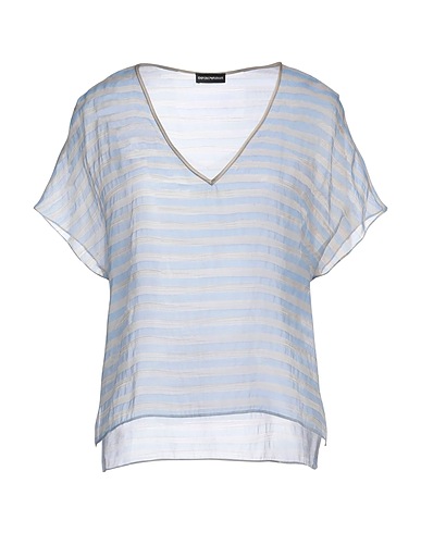EMPORIO ARMANI Top Light grey 65% Polyamide, 35% Silk