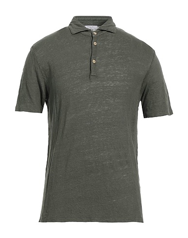 BOGLIOLI Polo shirt Military green 100% Linen