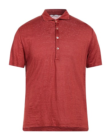 BOGLIOLI Polo shirt Rust 100% Linen