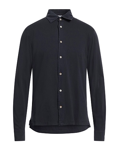 BOGLIOLI Solid color shirt Midnight blue 100% Cotton