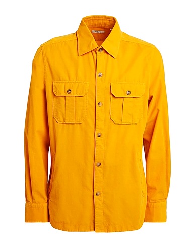 BOGLIOLI Solid color shirt Mustard 100% Cotton