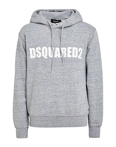 DSQUARED2 Hooded sweatshirt Grey 100% Cotton, Elastane