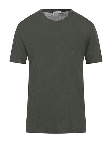 BOGLIOLI Basic T-Shirt Military green 100% Linen