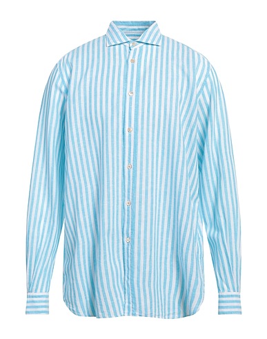 BOGLIOLI Linen shirt Turquoise 55% Linen, 45% Cotton