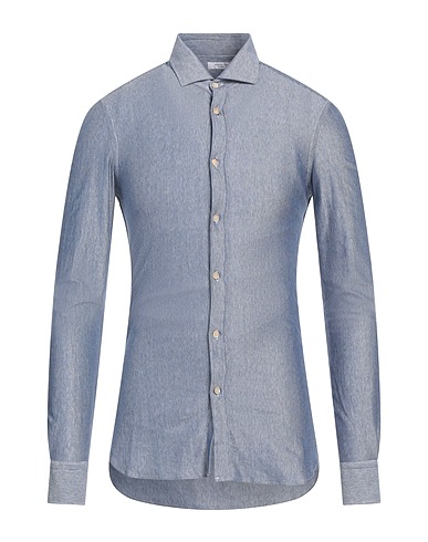 BOGLIOLI Striped shirt Blue 53% Silk, 47% Cotton