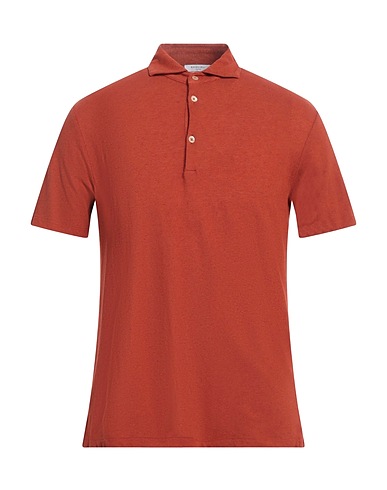 BOGLIOLI Polo shirt Rust 70% Cotton, 30% Linen