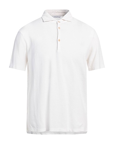 BOGLIOLI Polo shirt White 70% Cotton, 30% Linen