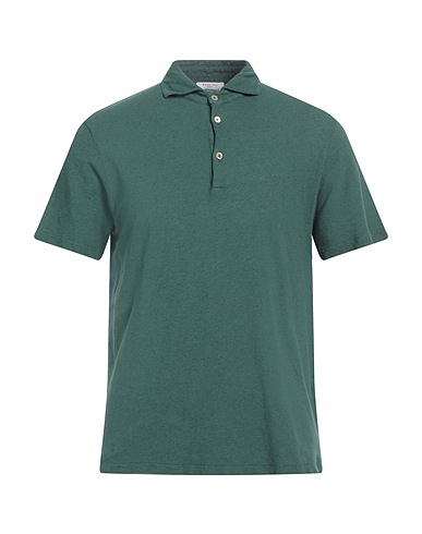 BOGLIOLI Poloshirt Dunkelgrün 70% Baumwolle, 30% Leinen
