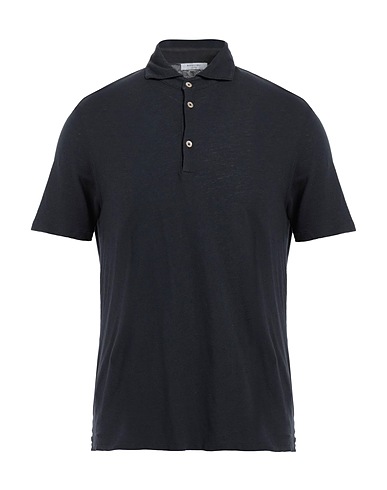 BOGLIOLI Polo shirt Midnight blue 70% Cotton, 30% Linen