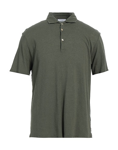 BOGLIOLI Polo shirt Military green 70% Cotton, 30% Linen