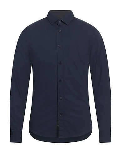 SALSA JEANS Solid colour shirt Midnight blue 97% Cotton, 3% Elastomultiester