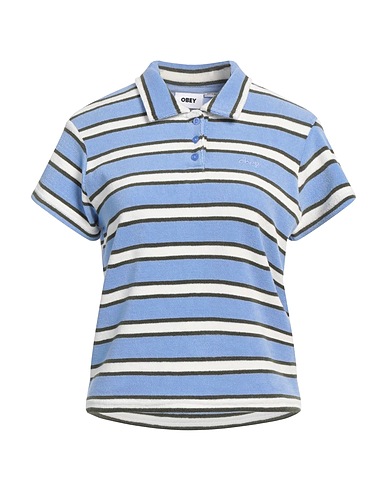 OBEY Polo shirt Light blue 80% Cotton, 20% Polyester