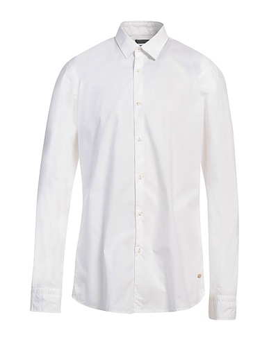 SCOTCH & SODA Camicia tinta unita Bianco 97% Cotone, 3% Elastan