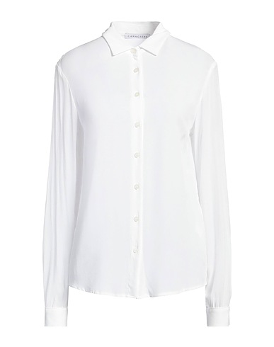 CARACTÈRE Solid colour shirts & blouses White 100% Viscose, Polyamide, Elastane