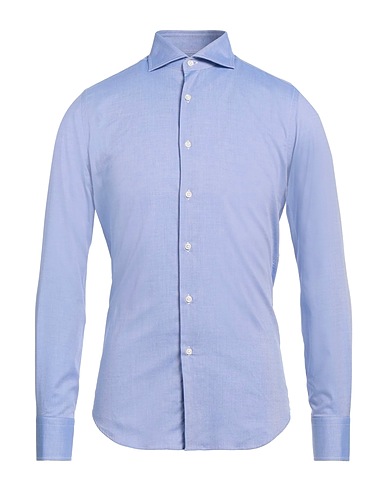 ALESSANDRO GHERARDI Solid colour shirt SOFT Azure 100% Cotton