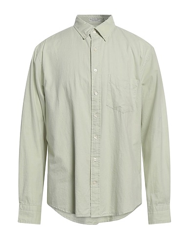 GANT Solid colour shirt VERDE CHIARO 100% Organic cotton