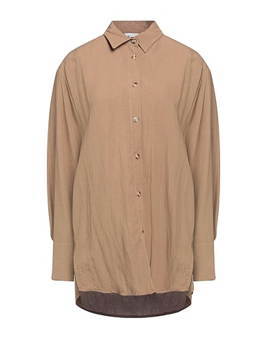 BERNA Camicie e bluse tinta unita Khaki 60% Viscosa, 40% Lino